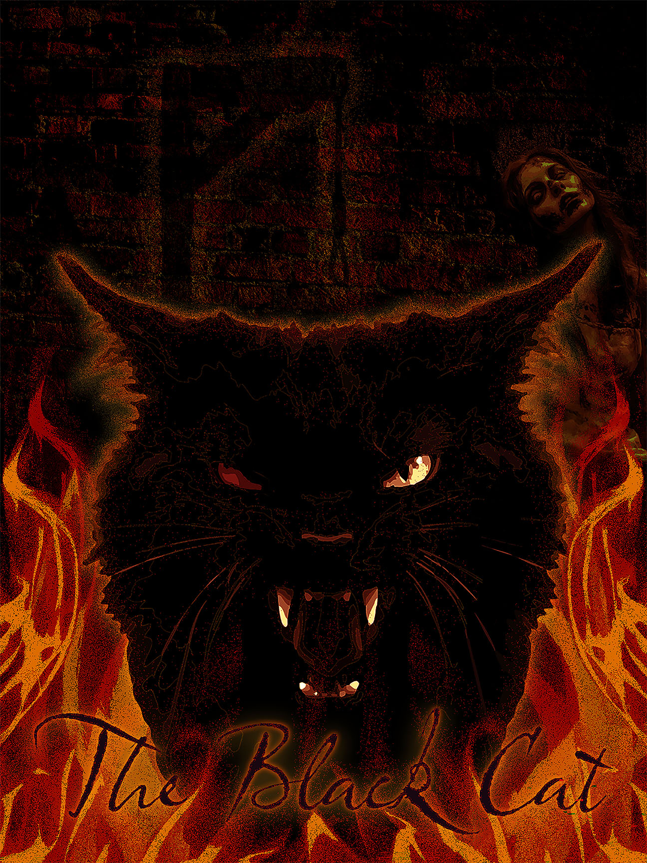 The Black Cat Still 3- Graphic Design Submission by Katt Woodworth