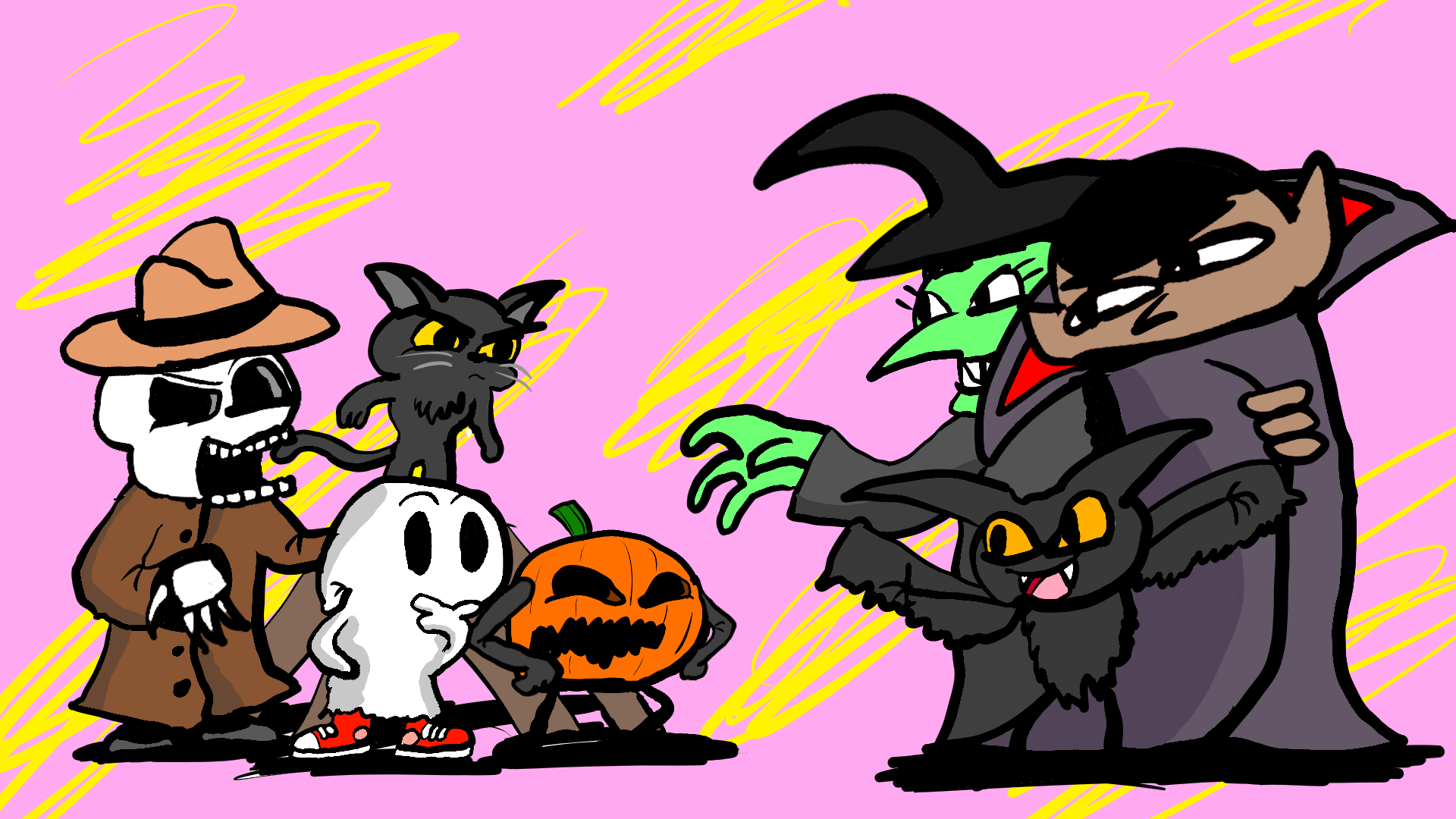 The Seven Characters of Halloween - Graphic Design Submission by Bryce Vaughan